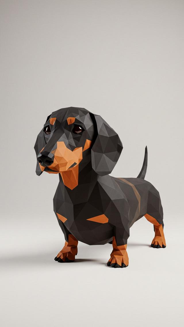 Low Polygon Dachshund