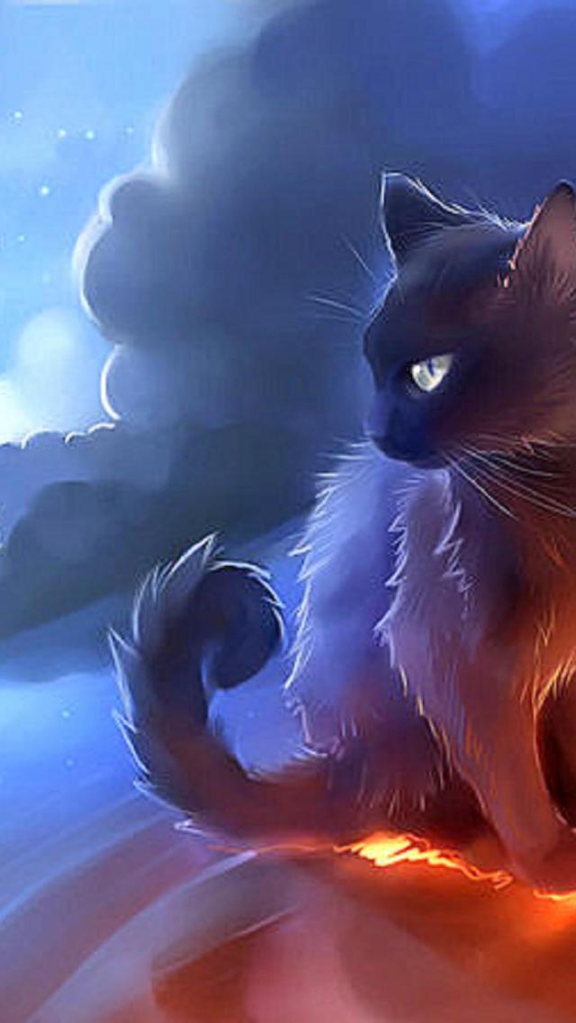 Elegant Cat Animal Illustration Wallpaper