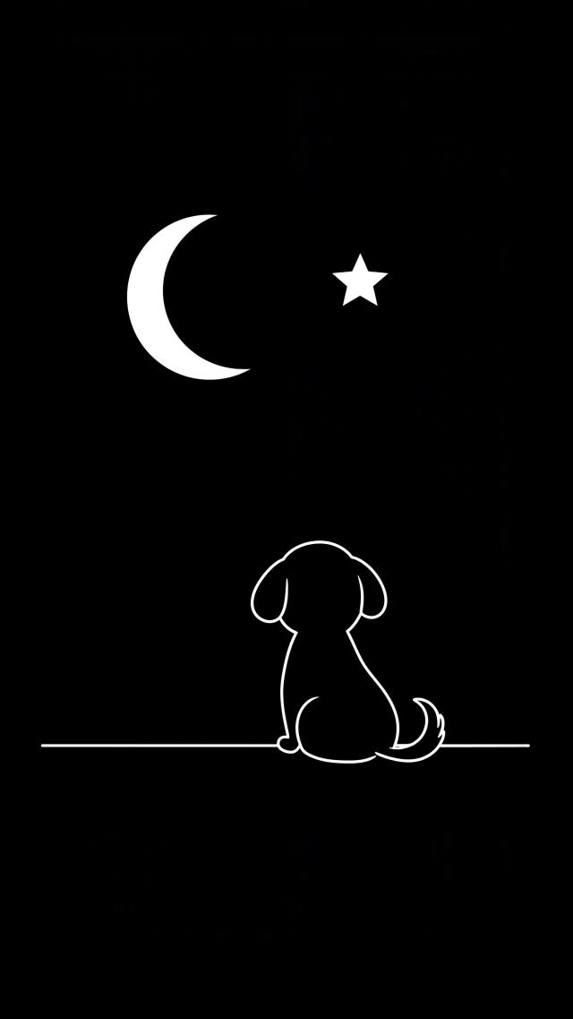 Dog and Crescent Moon