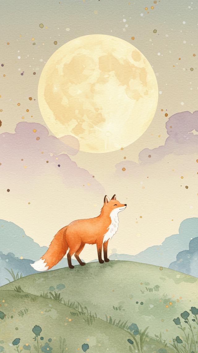 Fox Admiring the Moon