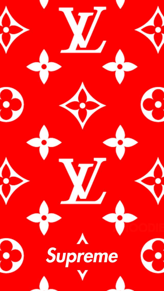 Louis Vuitton x Supreme Brand iPhone X Wallpaper