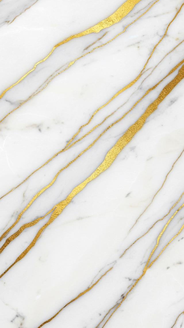 Golden Accents on White Marble
