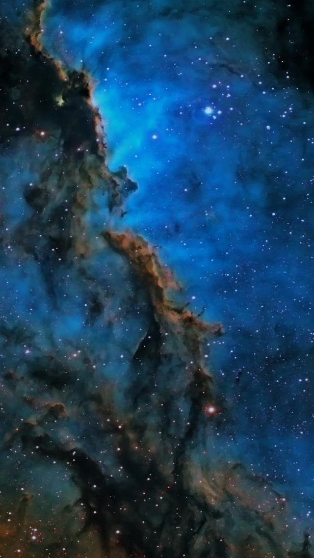 Blue Cosmic Nebula Mobile Wallpaper
