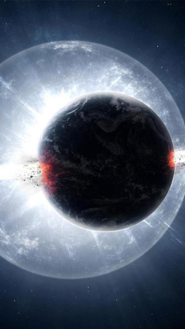 Cosmic Star Collision iPhone Wallpaper