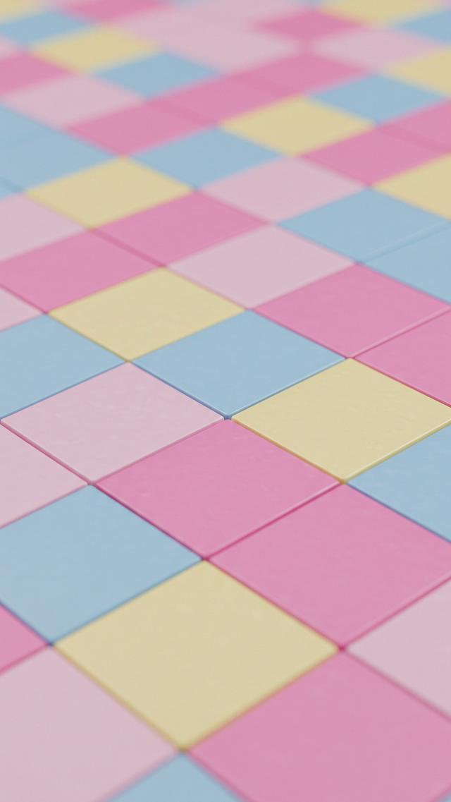 彩色格纹三维 高清壁纸