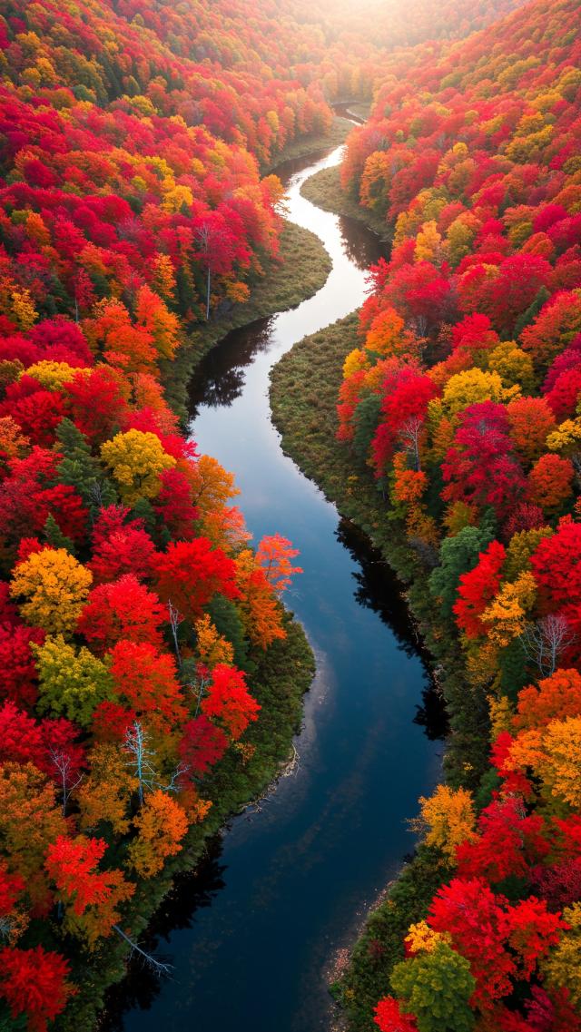 Red Leaves and River