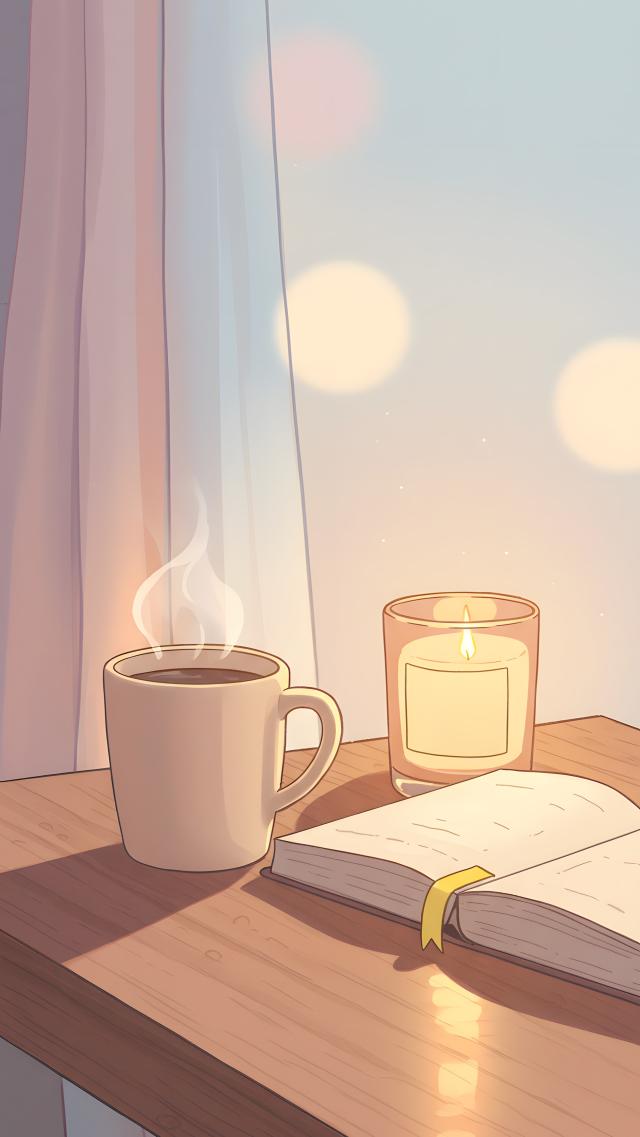 Coffee and Books - Low Poly Style Illustration
