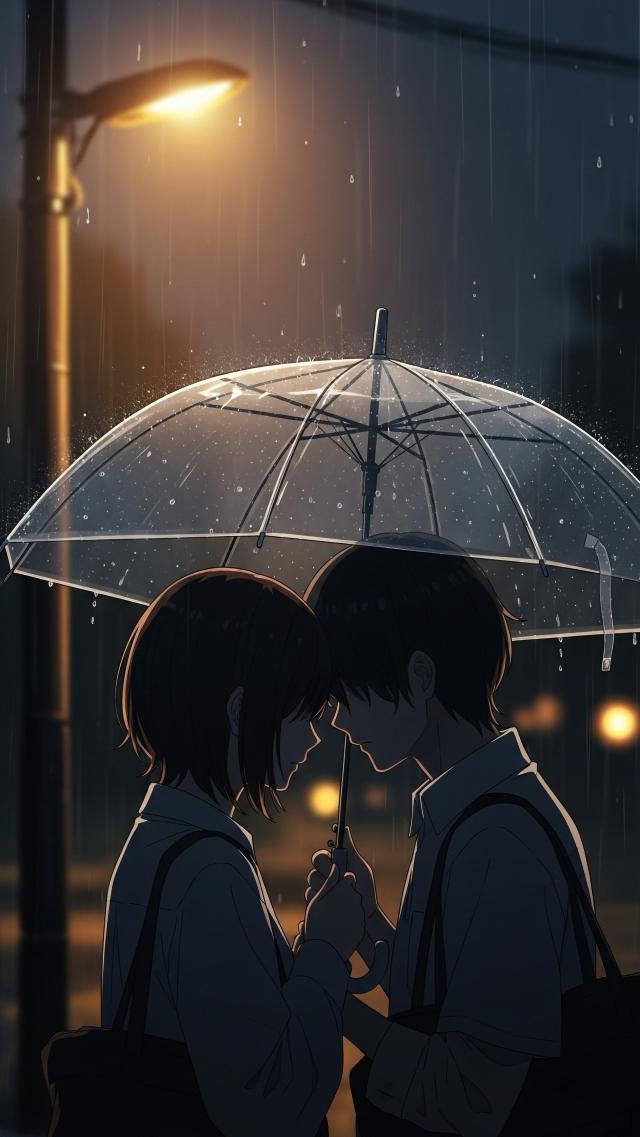 Under the Umbrella in the Summer Rain
