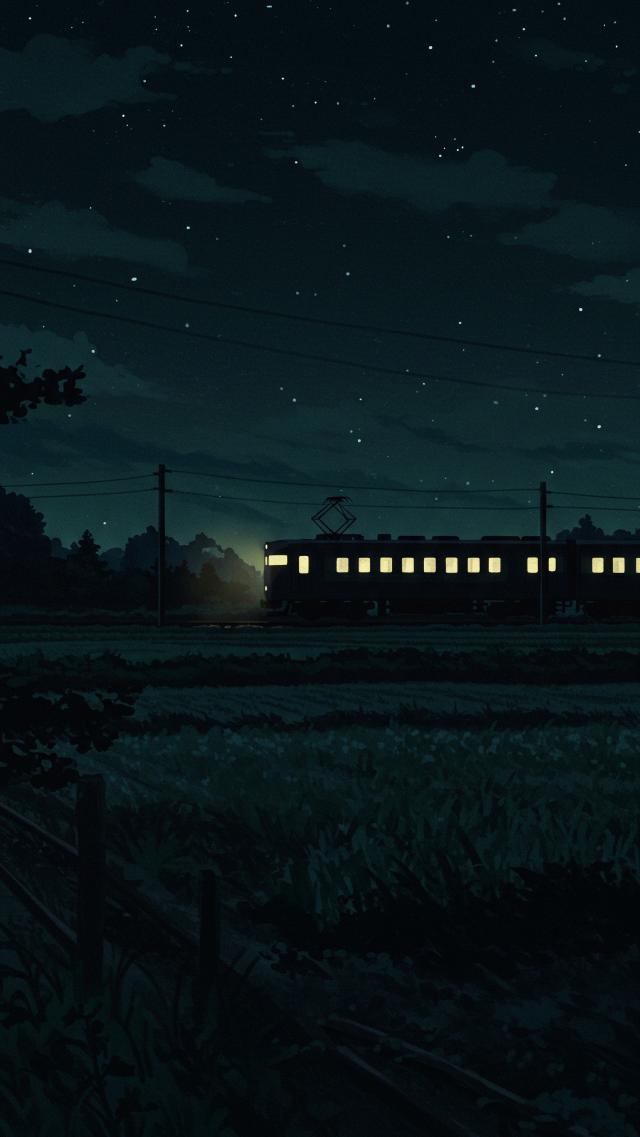 Trains Traveling Through the Night