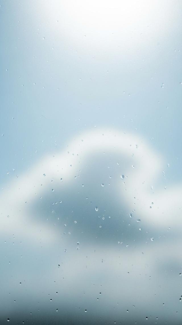 Summer Sky on the Other Side of Frosted Glass