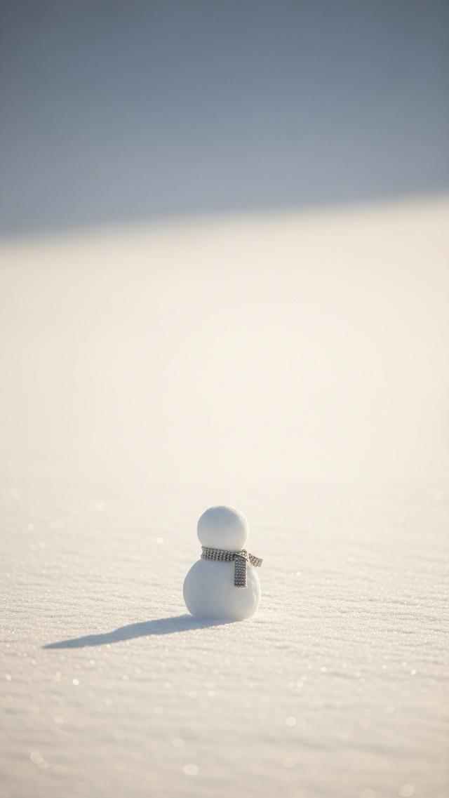 ミニマルな白い雪だるま