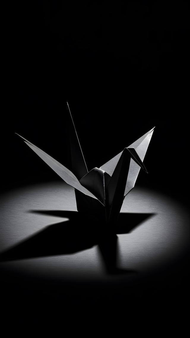 黒い折り鶴