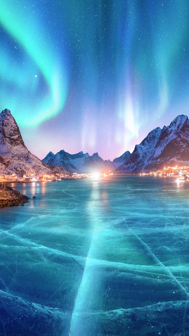 Aurora and Icy Sea