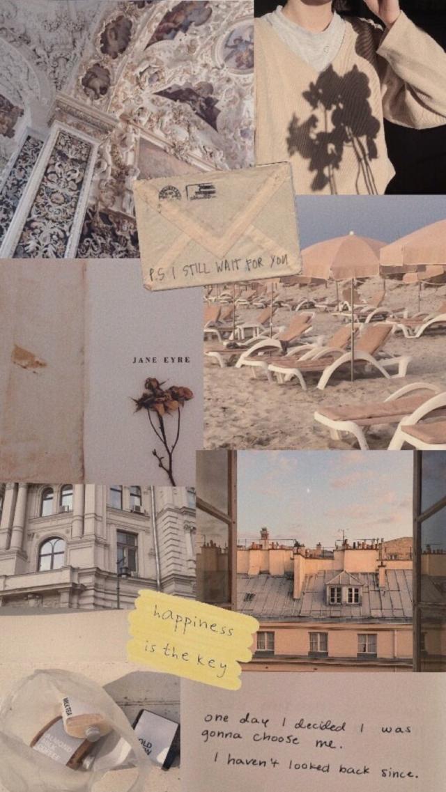 棕褐色调的拼贴画 高清壁纸