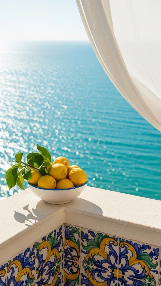 ターコイズの海とレモンの午後