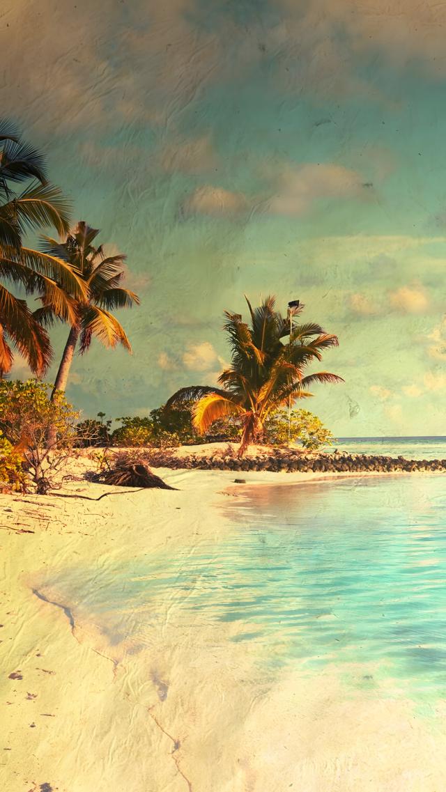 热带海滩 复古照片