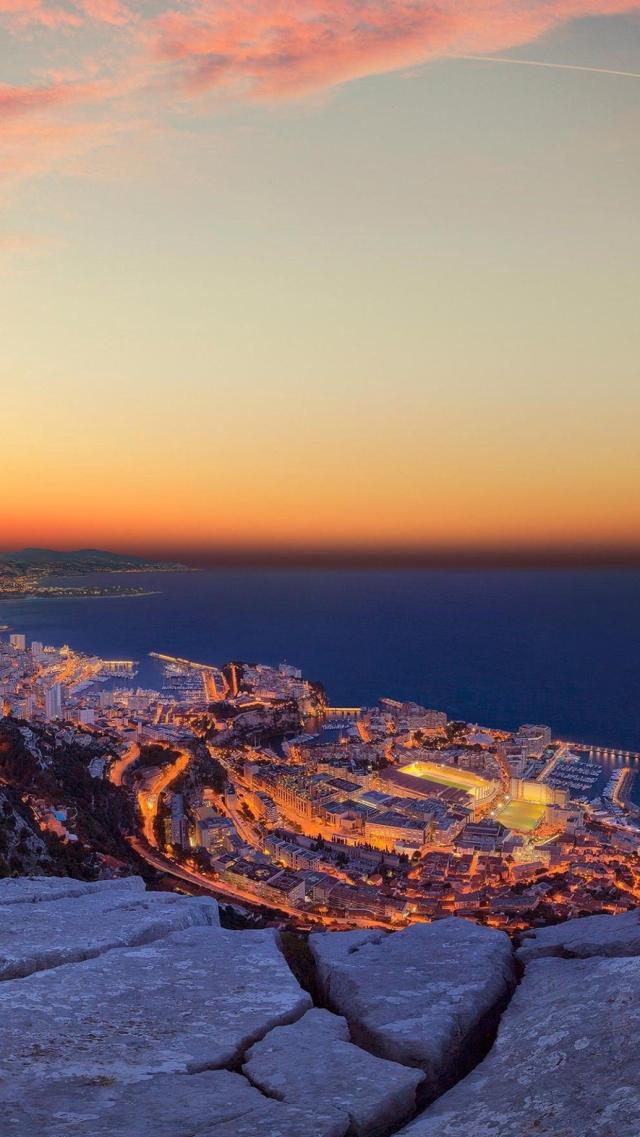 摩纳哥的夜景 高清壁纸