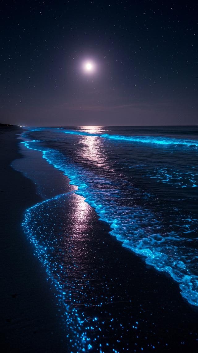 Glowing Night Sea