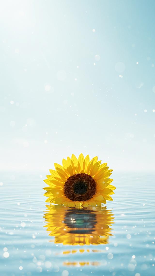 Sunflowers and the Summer Light Reflected on Water
