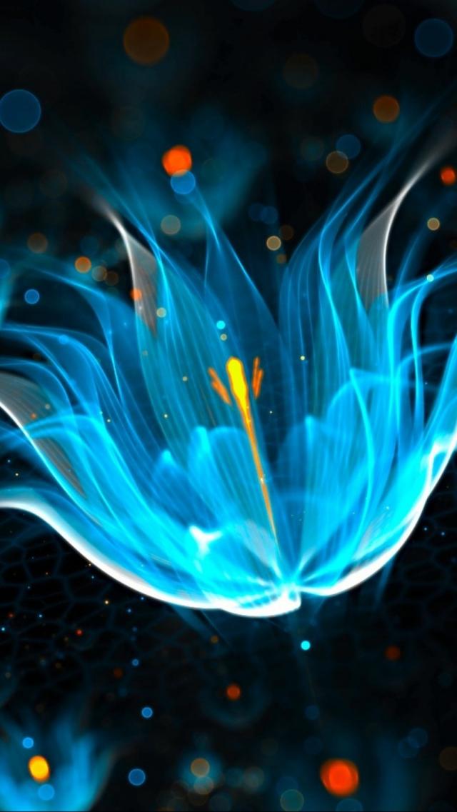 数字蓝花 高清壁纸
