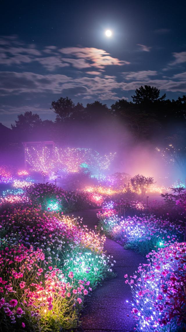 Courtyard Under the Moonlight