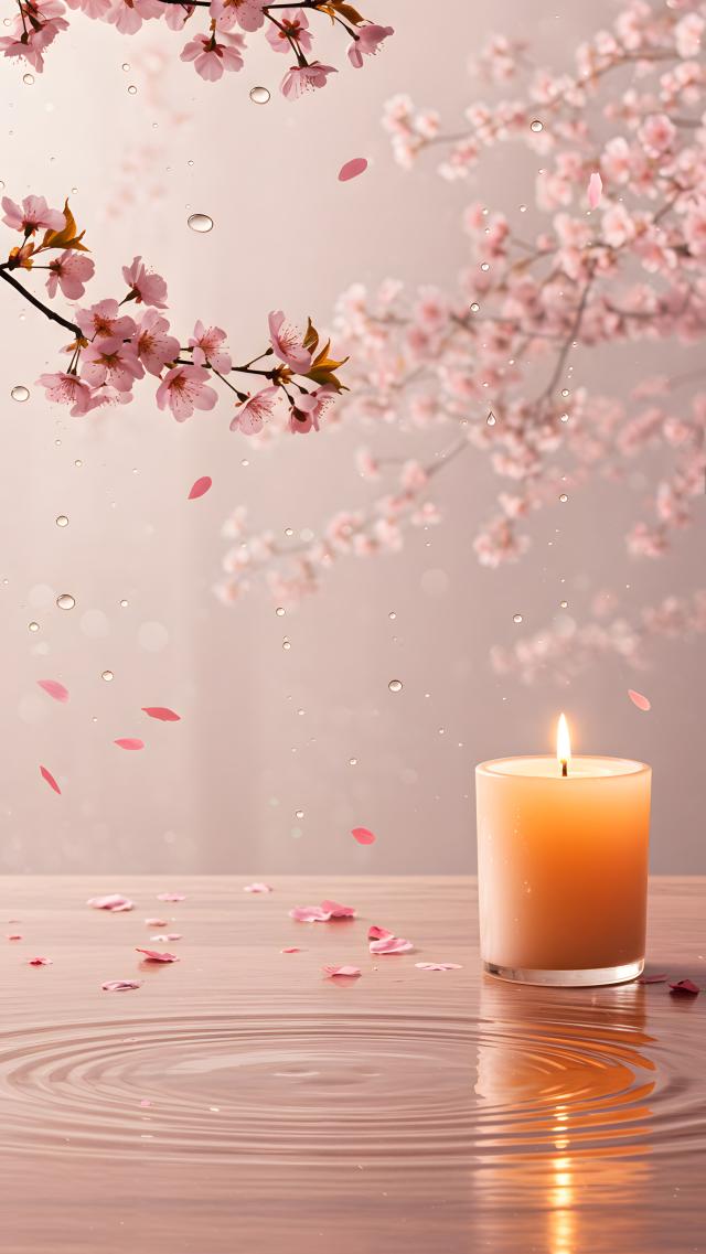 Cherry Blossoms and Candles