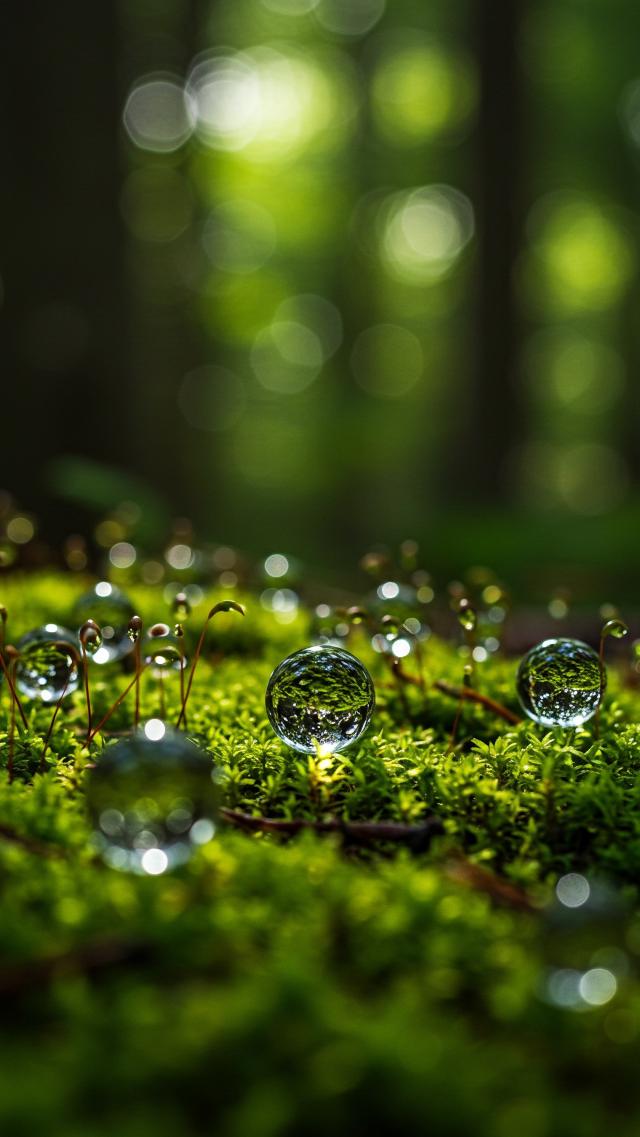 Little Glass Ball Falling in the Forest