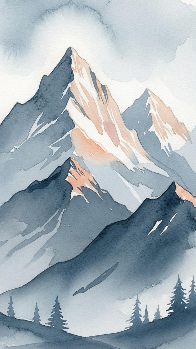 Watercolor Mountains