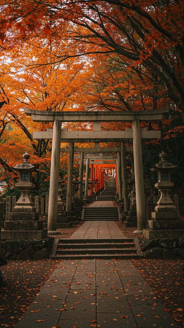 Autumn Shrine Approach Path