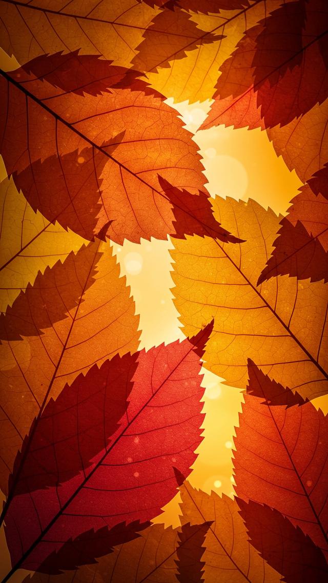 Layered Red Leaf Pattern
