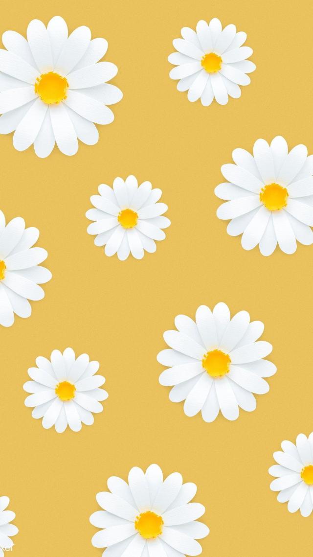 Floral Pattern - Yellow/White