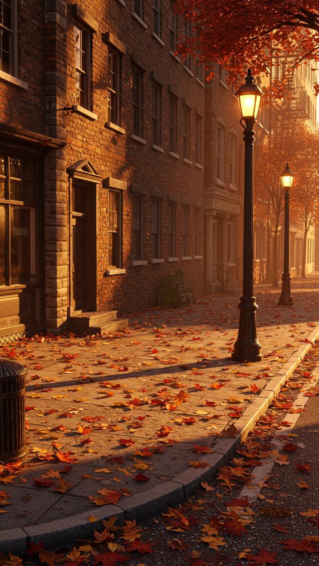 Fallen Leaves at the Street Corner