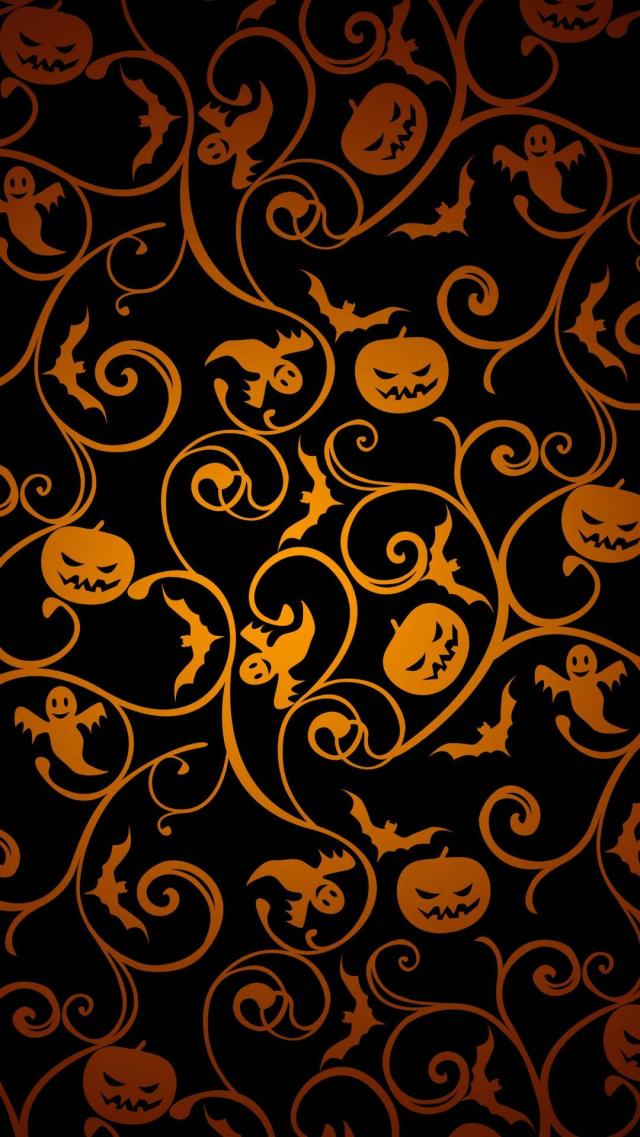 Halloween Pattern - Gold/Black
