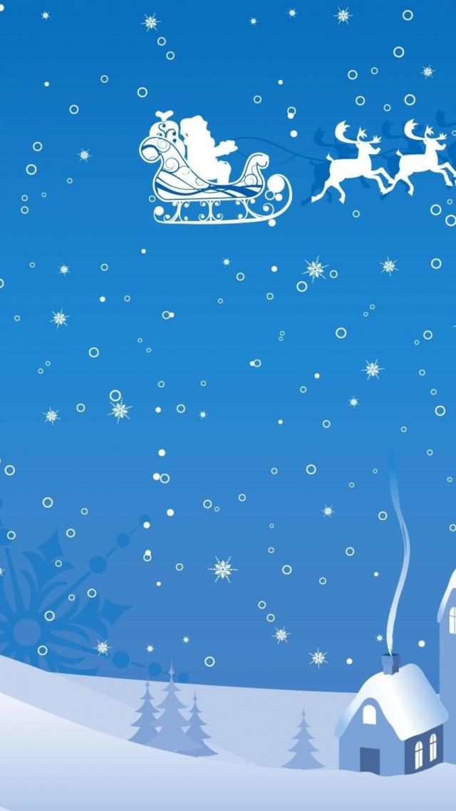 Flying Santa Claus - Christmas iPhone Wallpaper