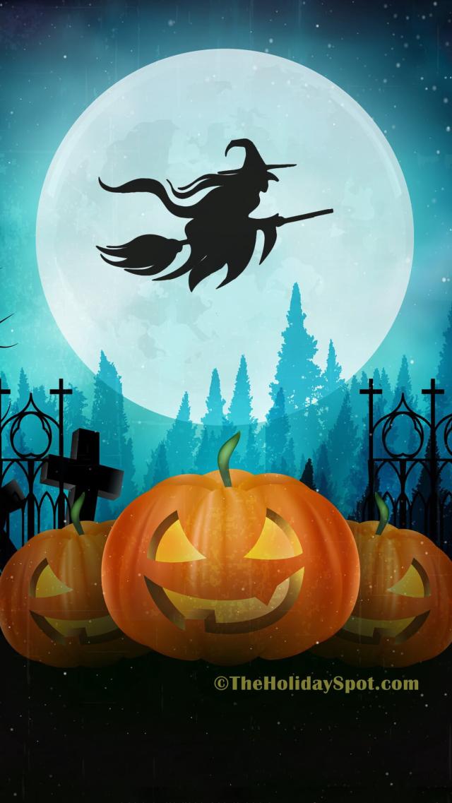 Witch and Jack-O'-Lantern - Halloween