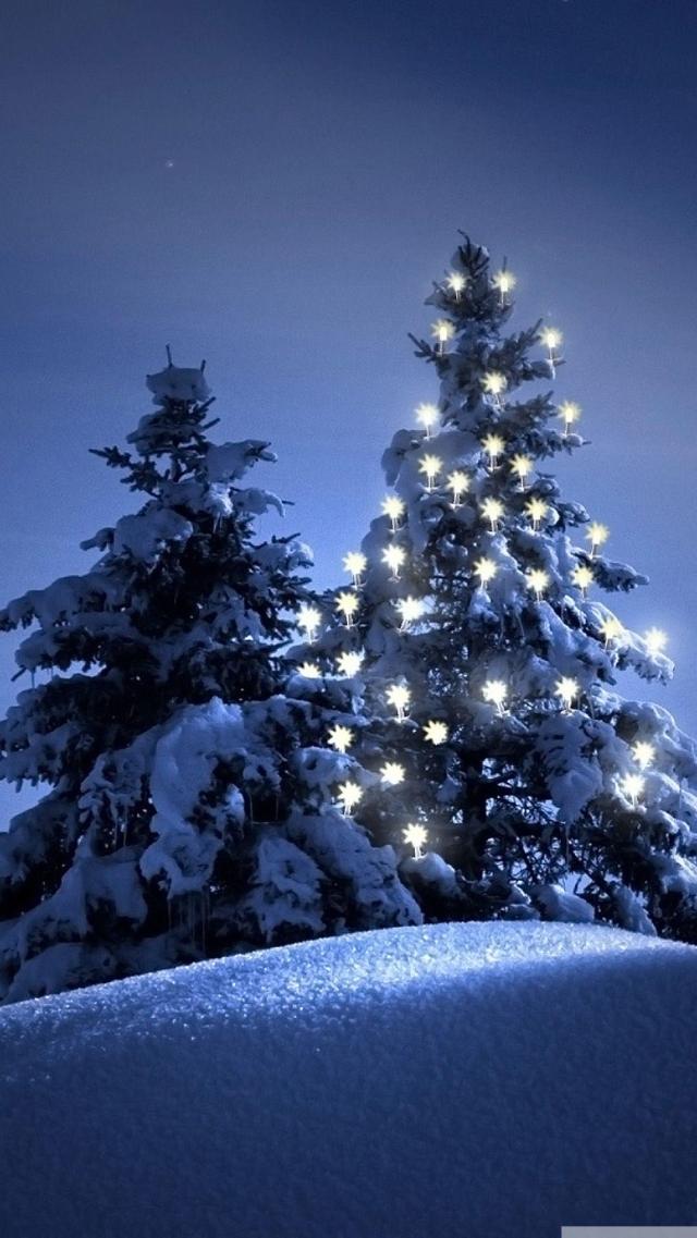 christmaslightssnowwallpaper