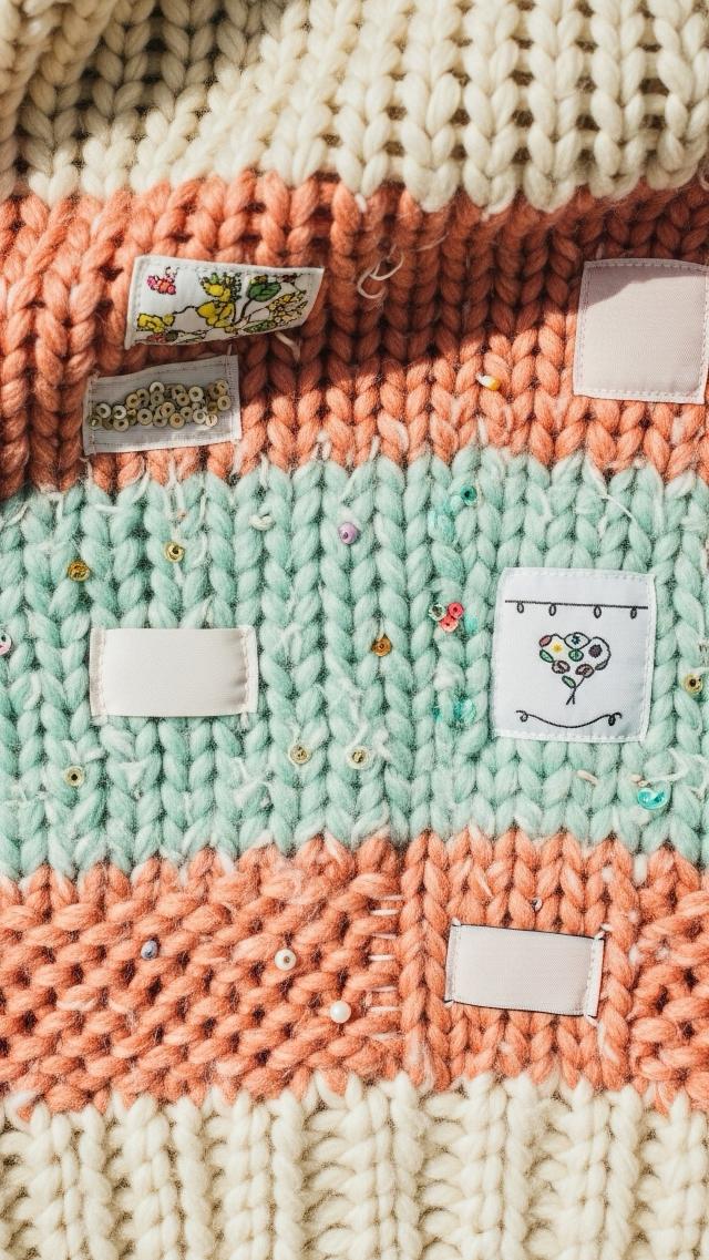 モコモコニット×パッチ