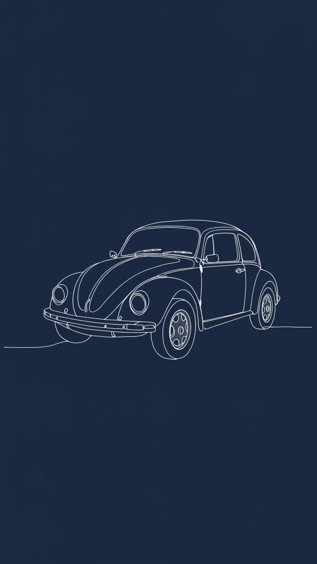 Volkswagen Beetle - Line Art