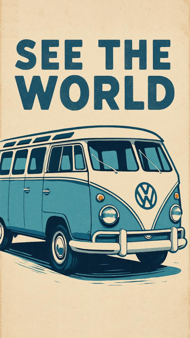 Retro Vintage Bus Poster