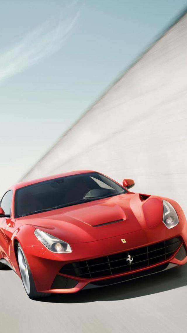 Fiery Red Ferrari Supercar iPhone Wallpaper