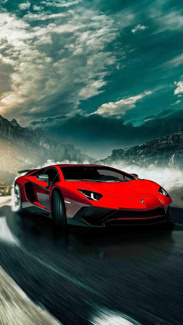 Fiery Red Lamborghini Aventador