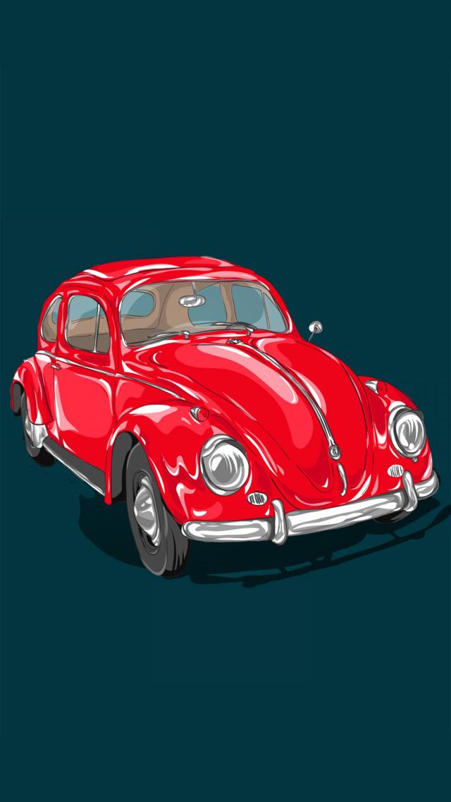 Fiery Red Volkswagen Beetle