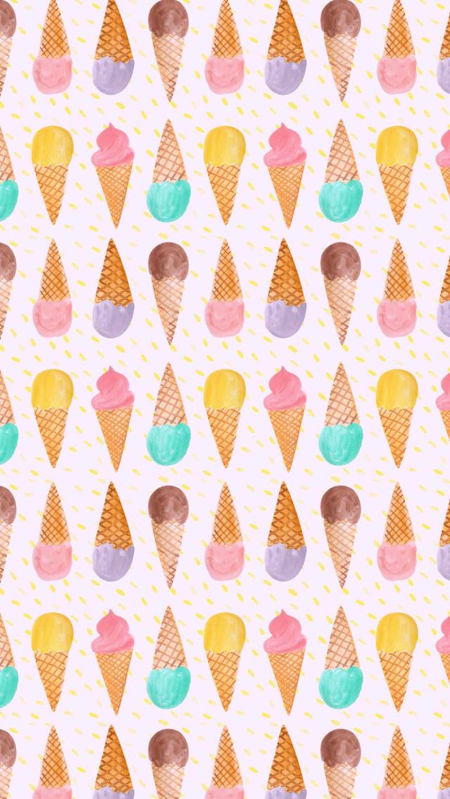 Cute Ice Cream Themed iPhone X Wallpaper
