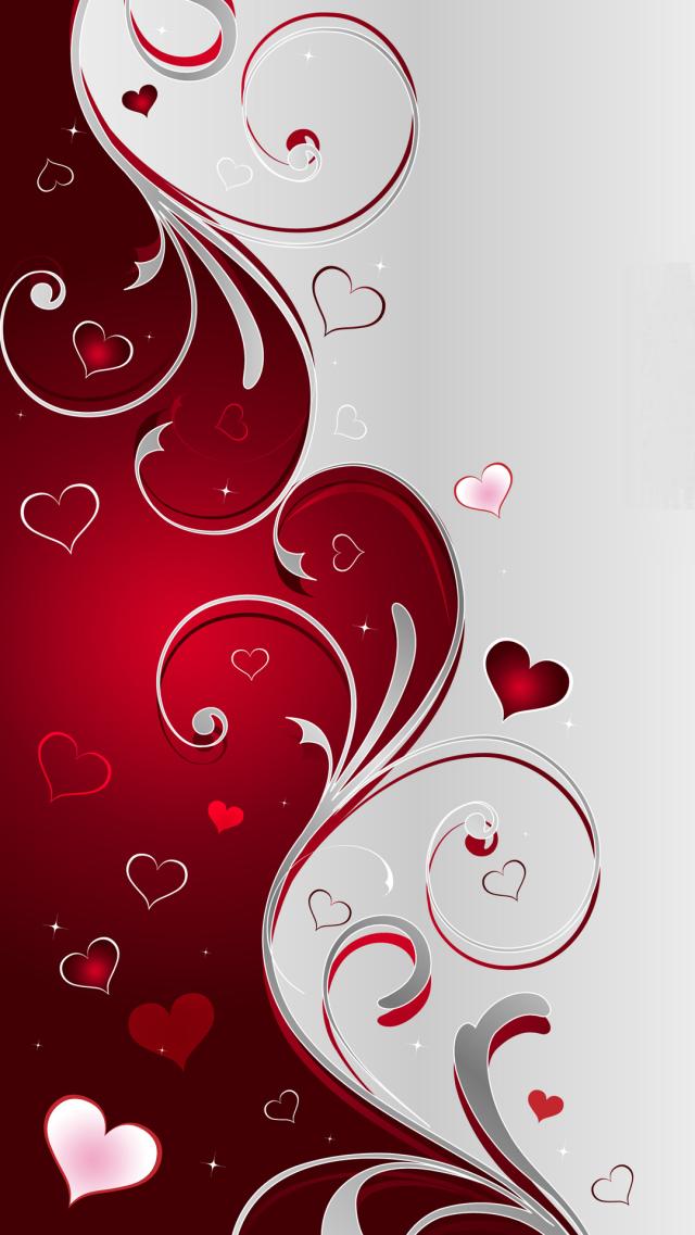 GirlyStyleHeartWallpaper(Red/White)