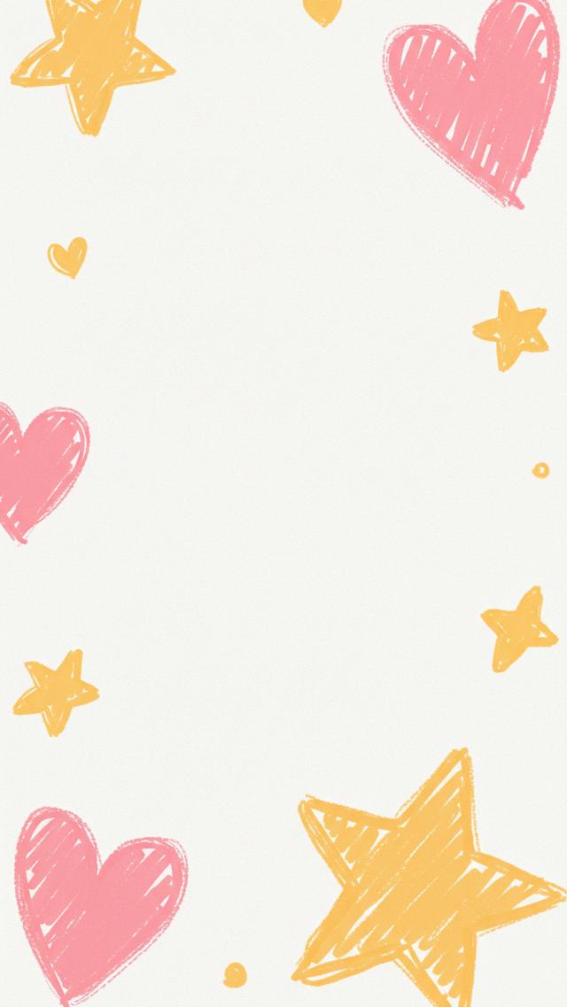 Heart and Stars in Crayon