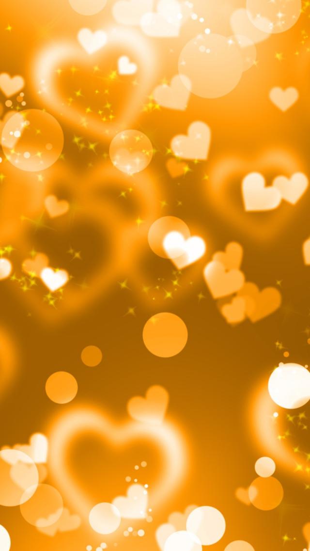 Golden Heart Girl Style iPhone Wallpaper