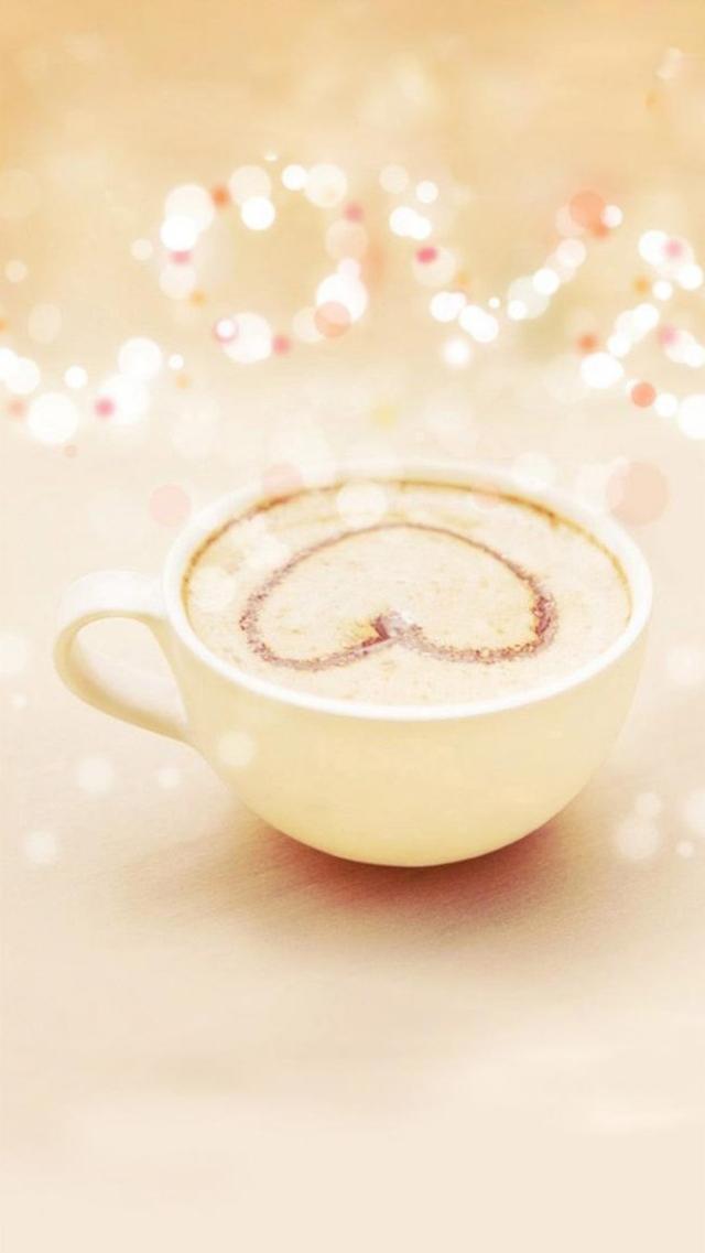 Heart-Shaped Latte Art, Girly iPhone Wallpaper