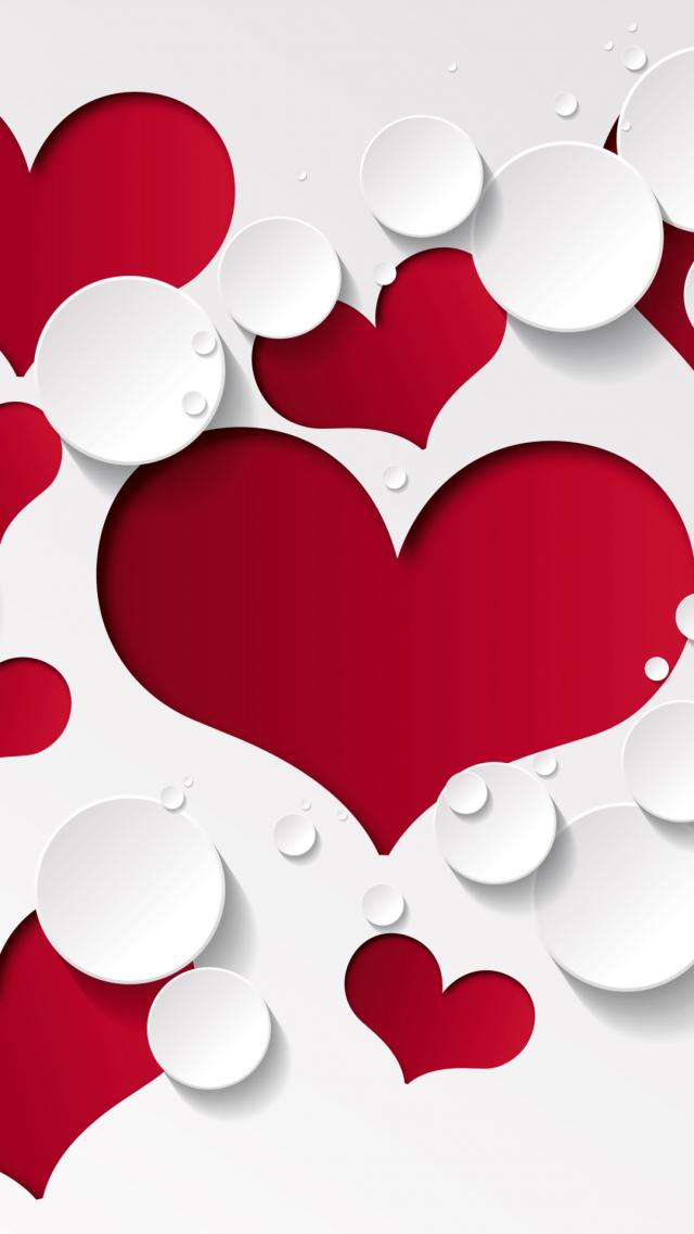 Heart(RedWhite)GirlyStyleiPhone7Wallpaper