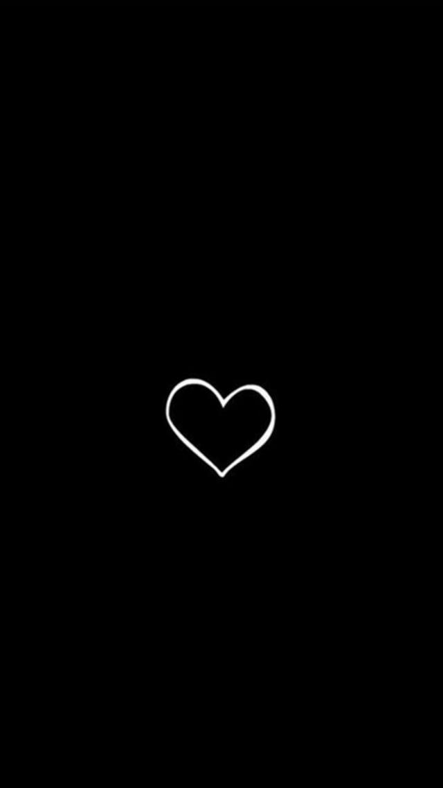 Heart-shaped - Black, Minimalist and Cool iPhone Wallpaper