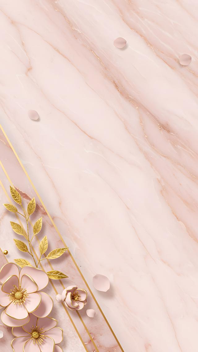Marble - Pink Flowers